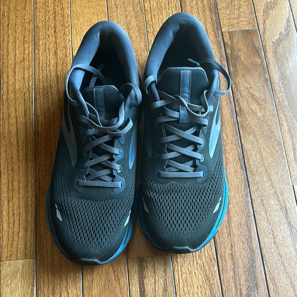 Brooks Ghost 15 Black and Blue Running Shoes